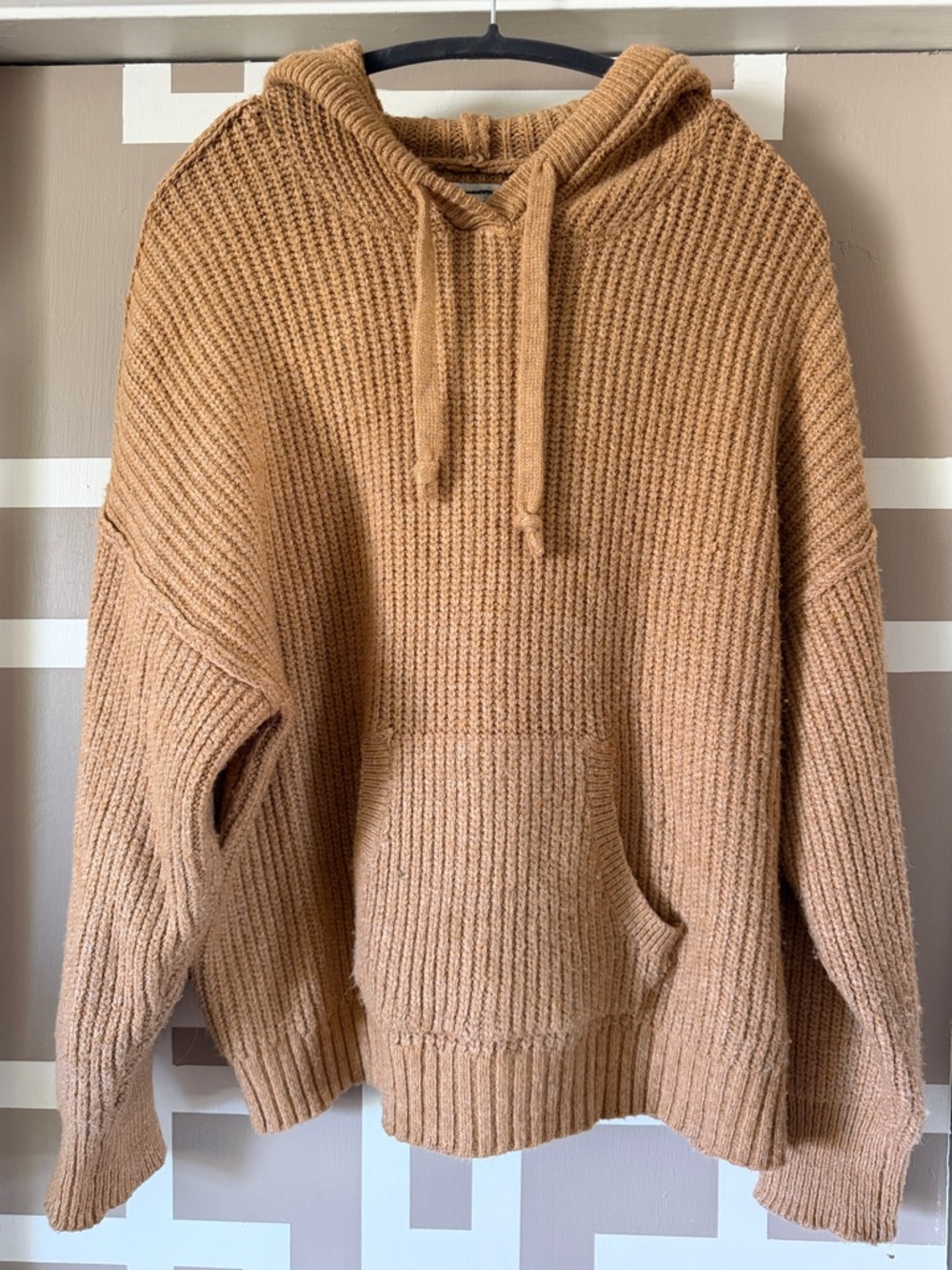 American Eagle Outfitters Women’s Camel Oversized Hoodie Sweater